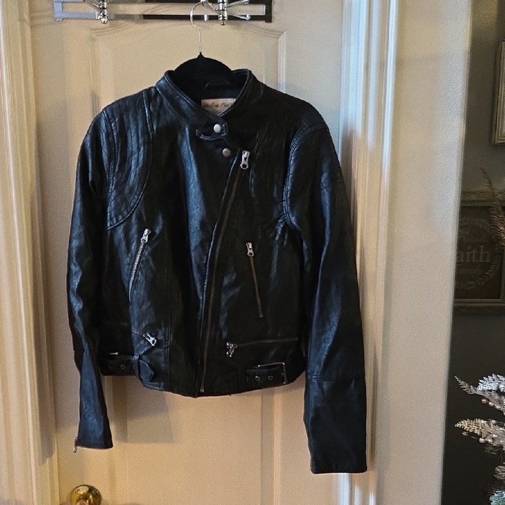 We The Free Moto-Style Faux Leather Jacket Size Medium